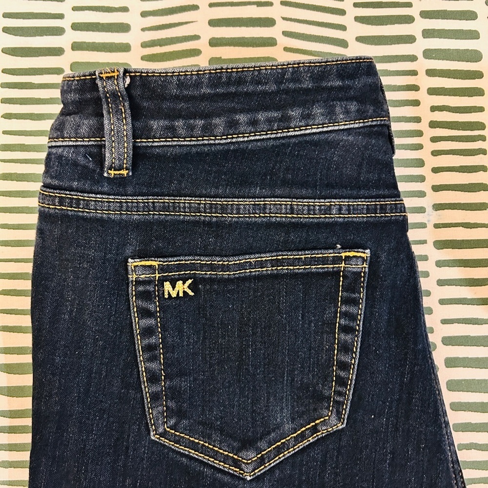 Michael Kors Size 4 Dark Wash Skinny Jeans | Gold Hardware - Picture 5 of 7